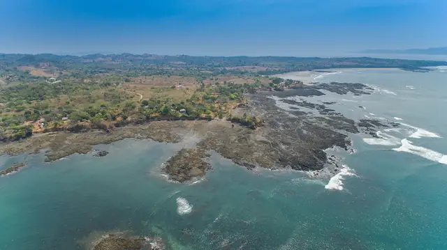Costa de Santa Catalina desde el aire, aguas turquesa